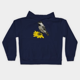 Summertime Chickadee On A Sunflower Kids Hoodie